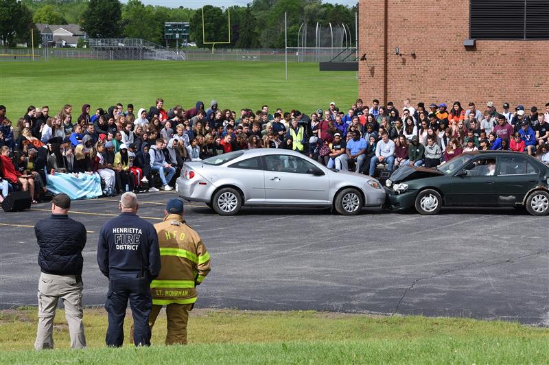 The DWI consequences demonstration for students held outside the senior high school